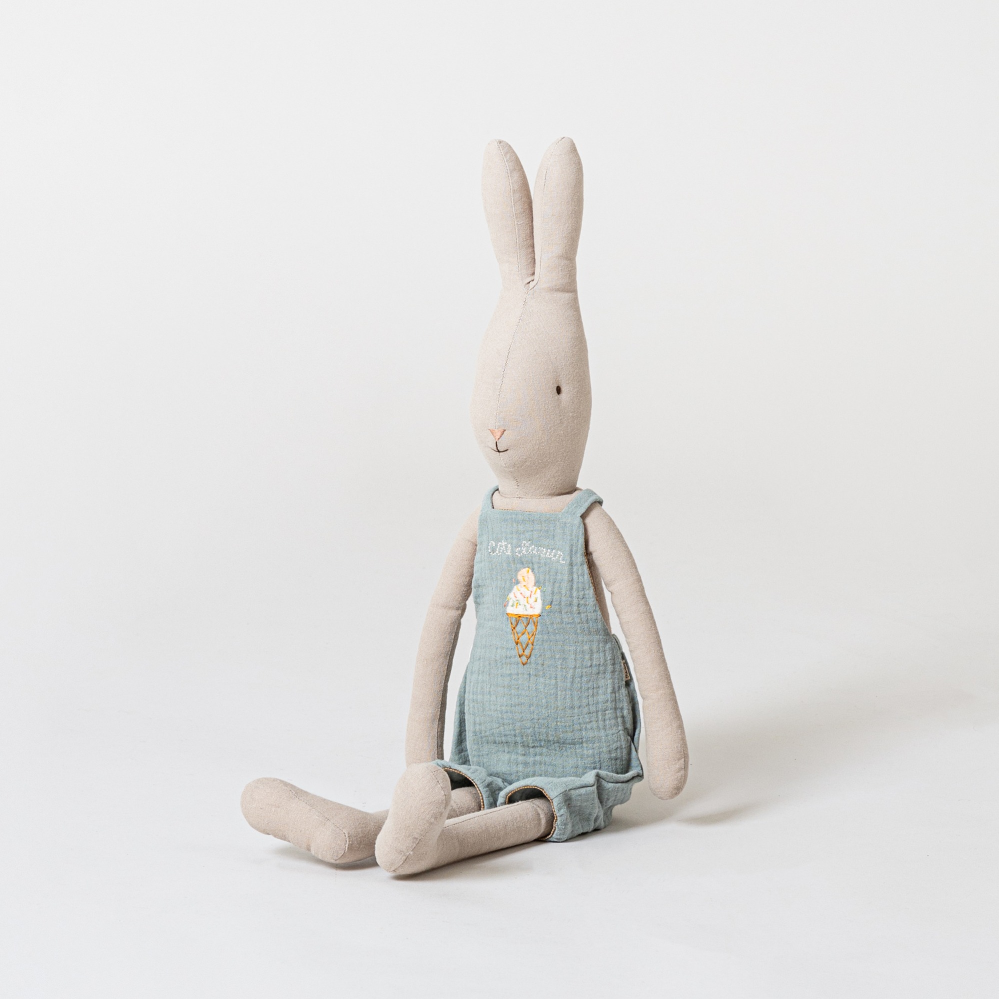 Maileg Rabbit Size 4 - Overall Dusty Blue