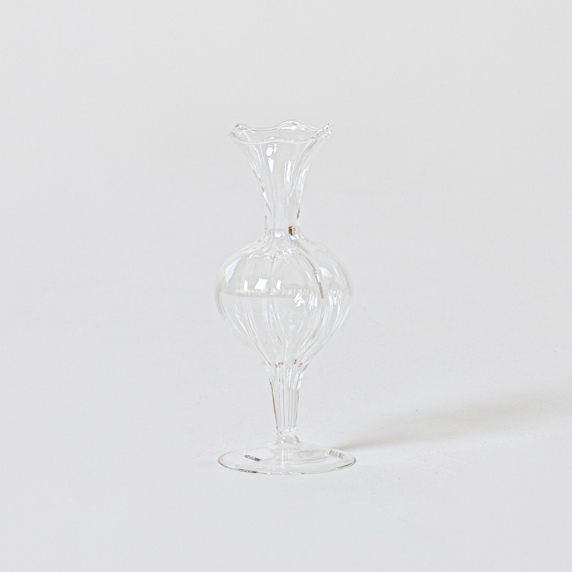 Des Pots Spherical Glass Vase, Transparent H.18