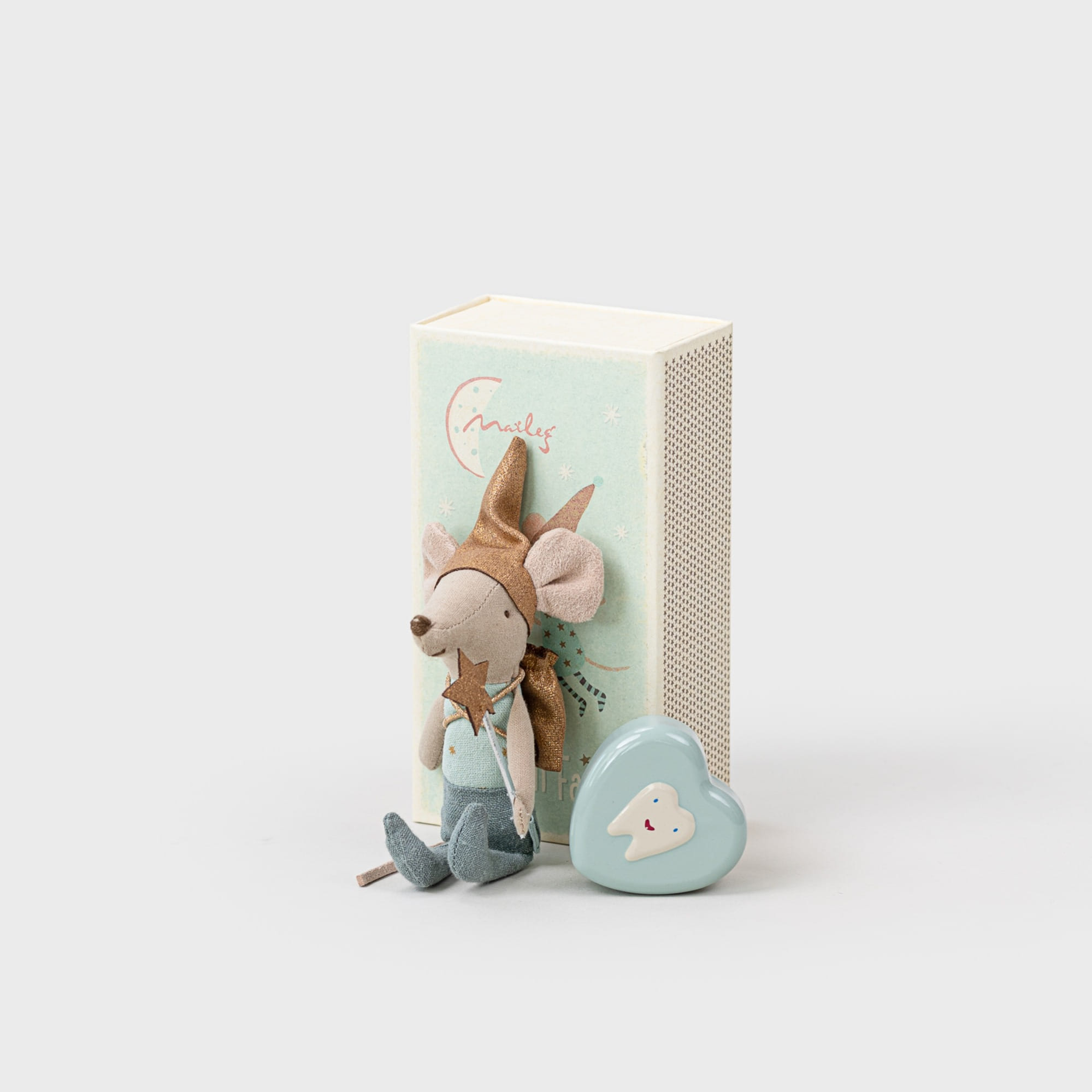 Maileg Tooth Fairy Mouse In Matchbox - Blue