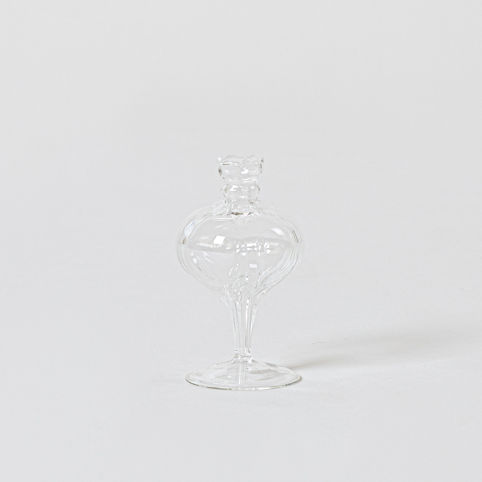 Des Pots Spherical Glass Vase, Transparent H.15