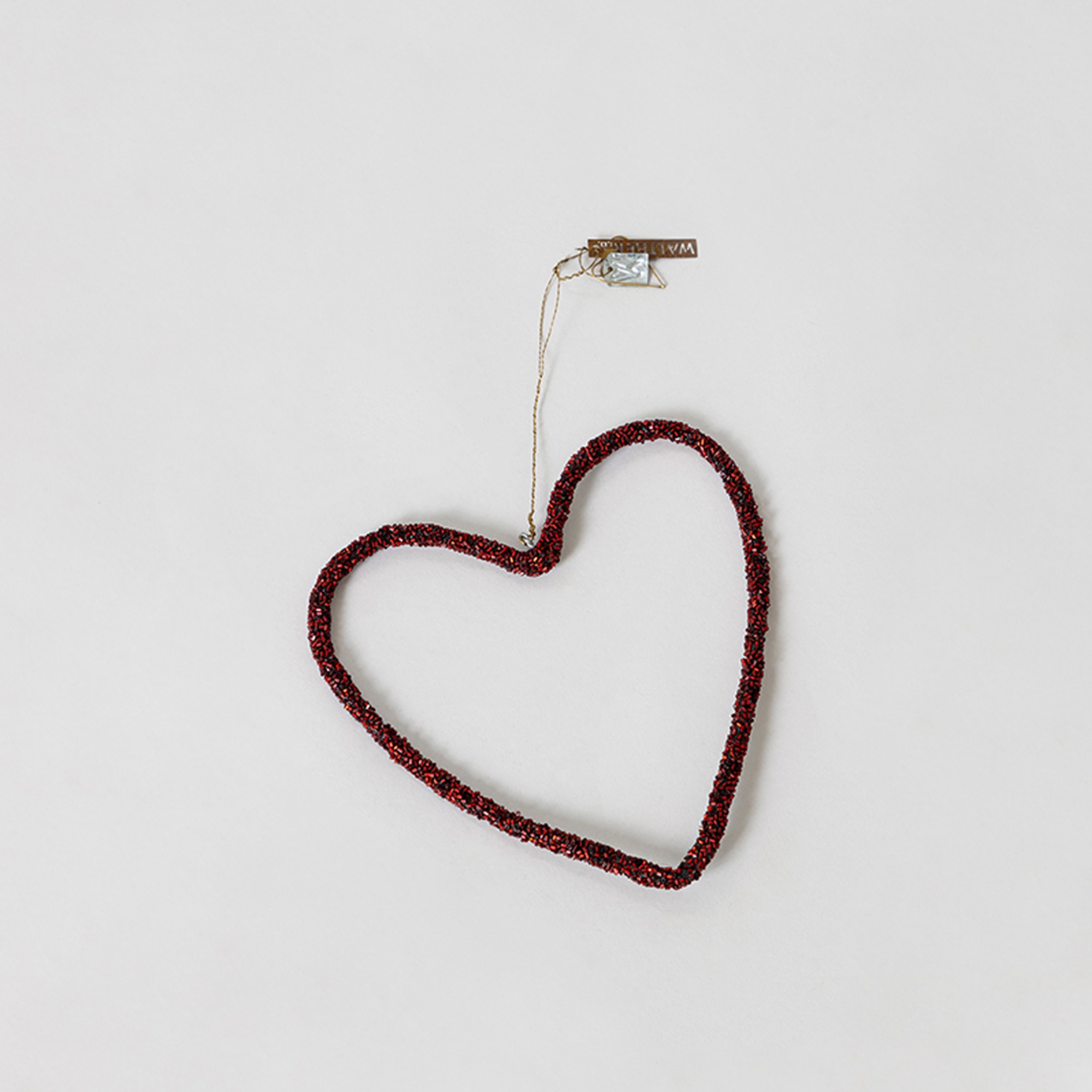 WALTHER&amp;CO Hanging Heart, Heart Bead - Granate
