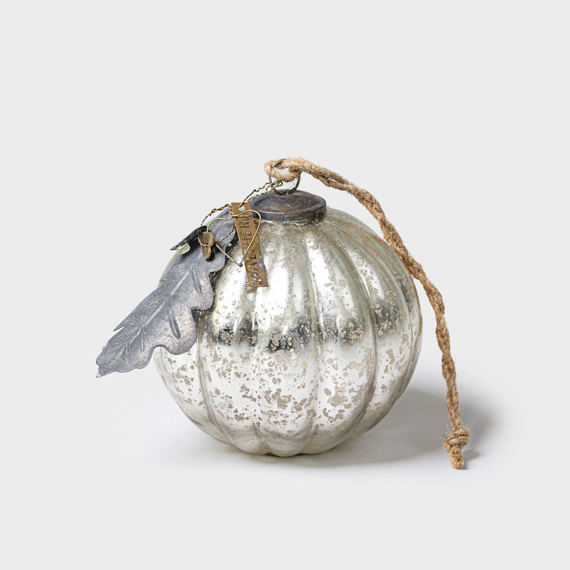 WALTHER&amp;CO Baubles, Pumpkin Ball - Ant. Silver