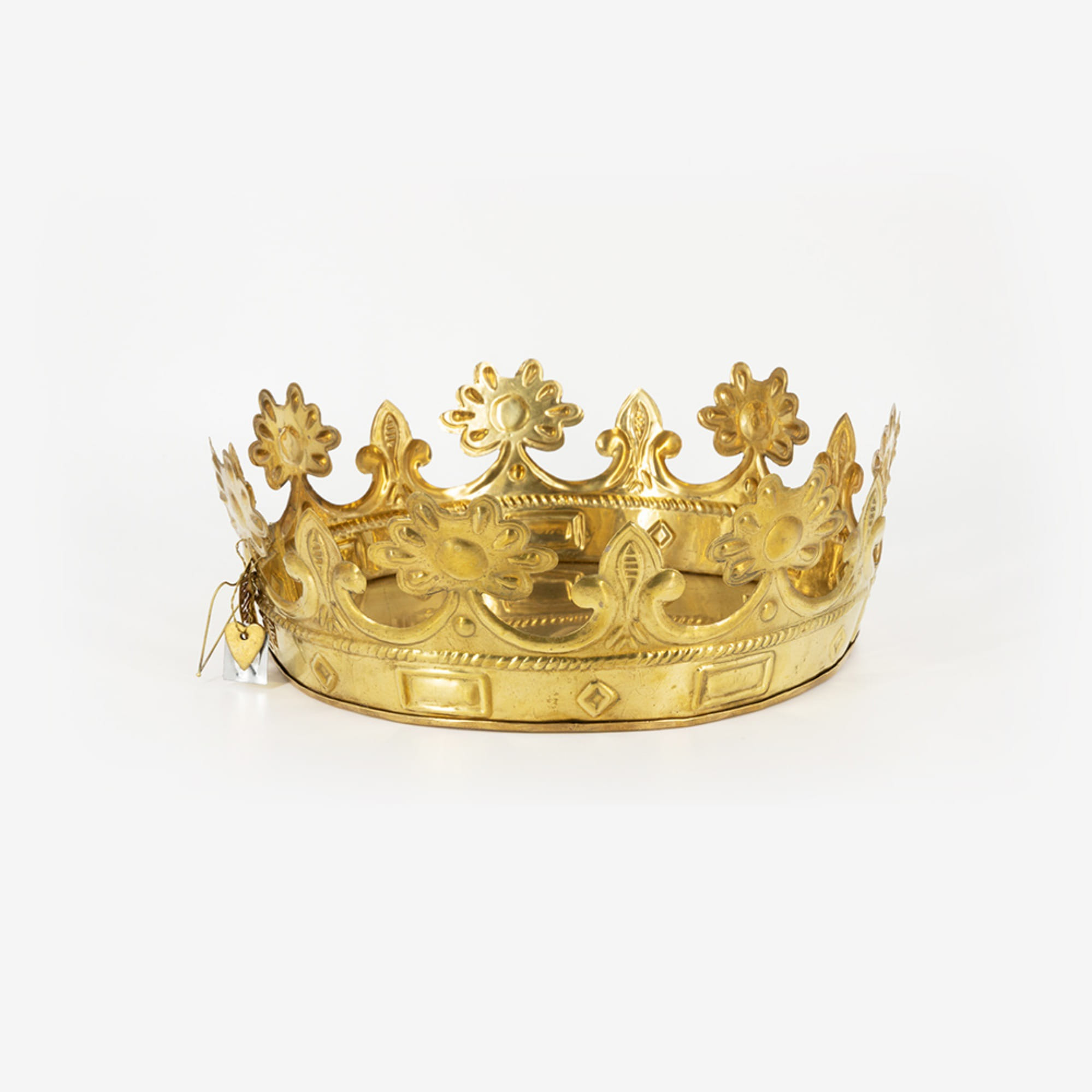 WALTHER&amp;CO Deco Crown, L Crown - Embossed Brass 20 cm