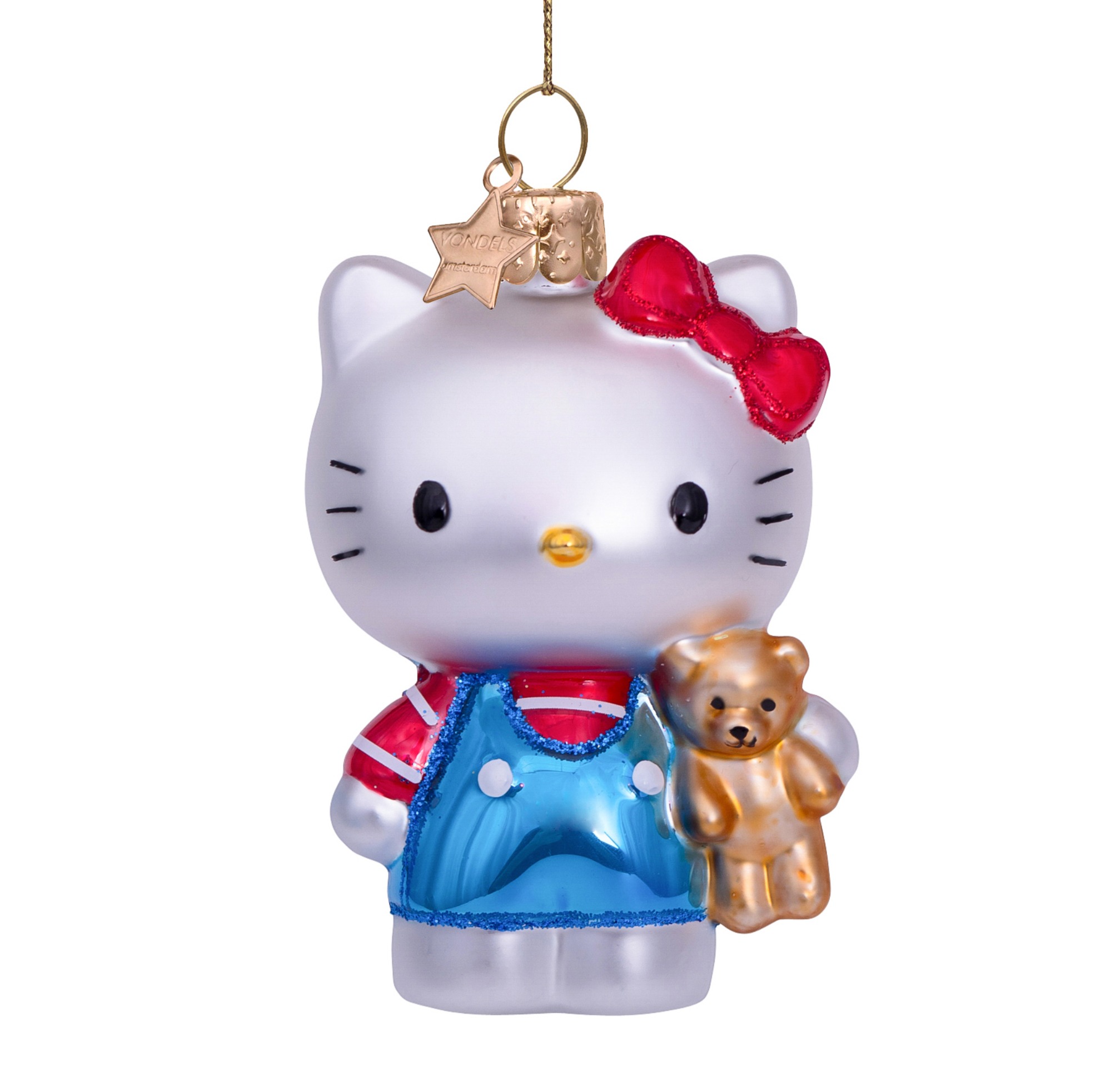 VONDELS Ornament Glass Hello Kitty Blue with Bear
