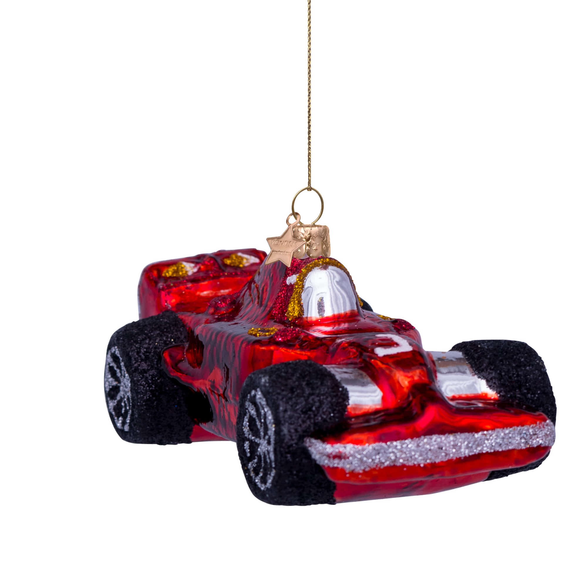 VONDELS Ornament Glass Red Racing Car