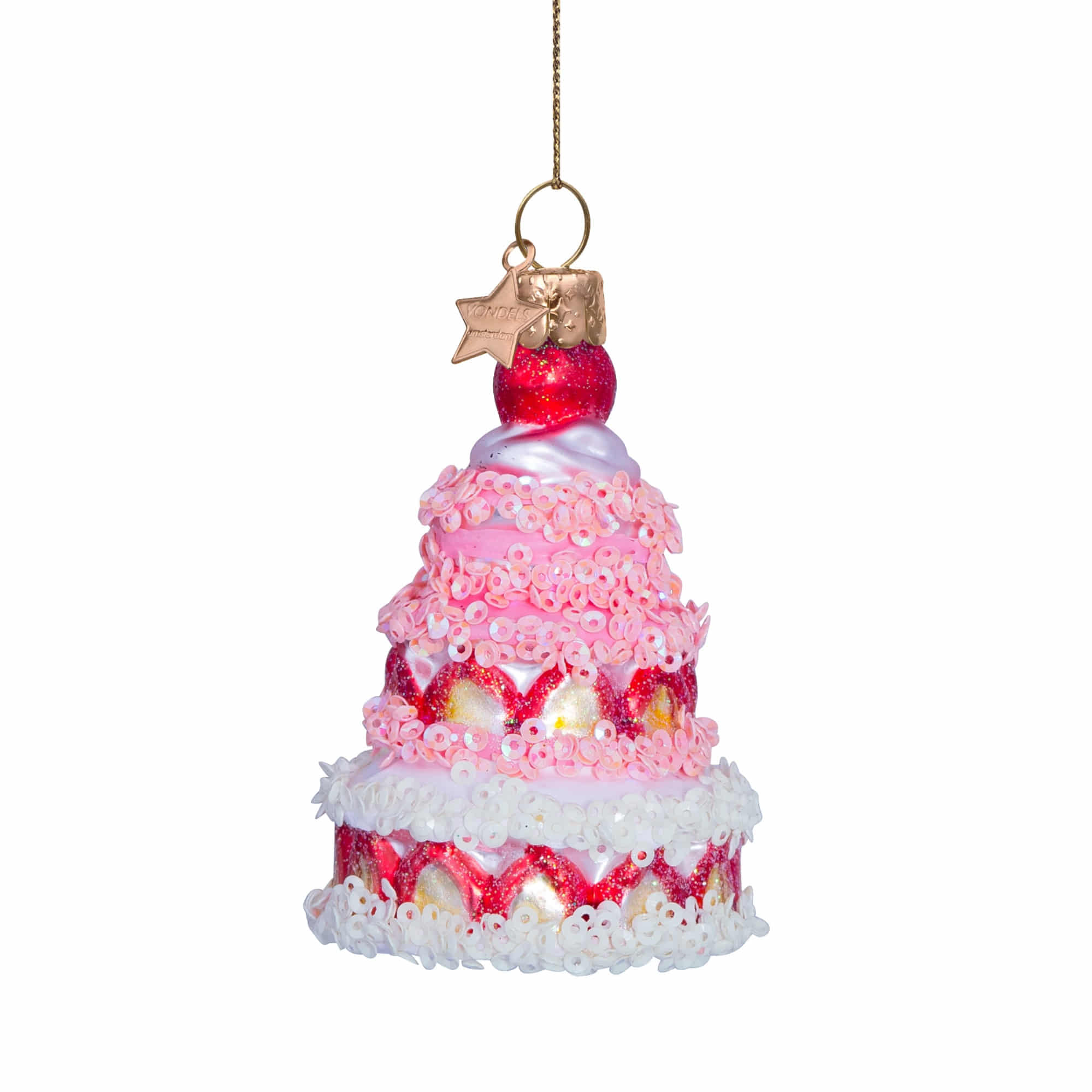 VONDELS Ornament Multi Strawberry Cake