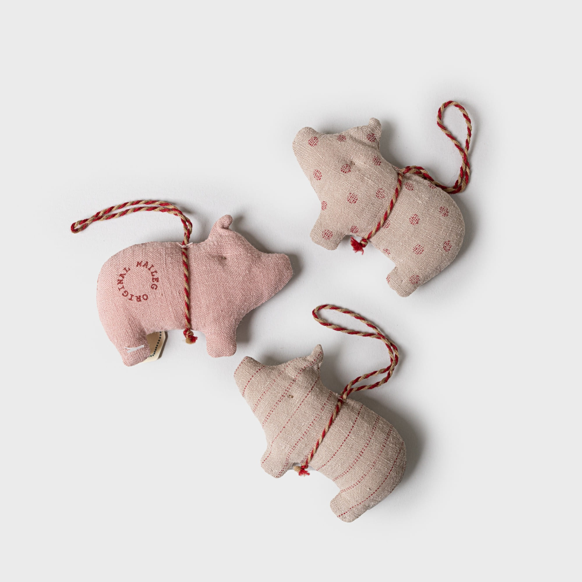 Maileg Pig Ornament, 3 Ass