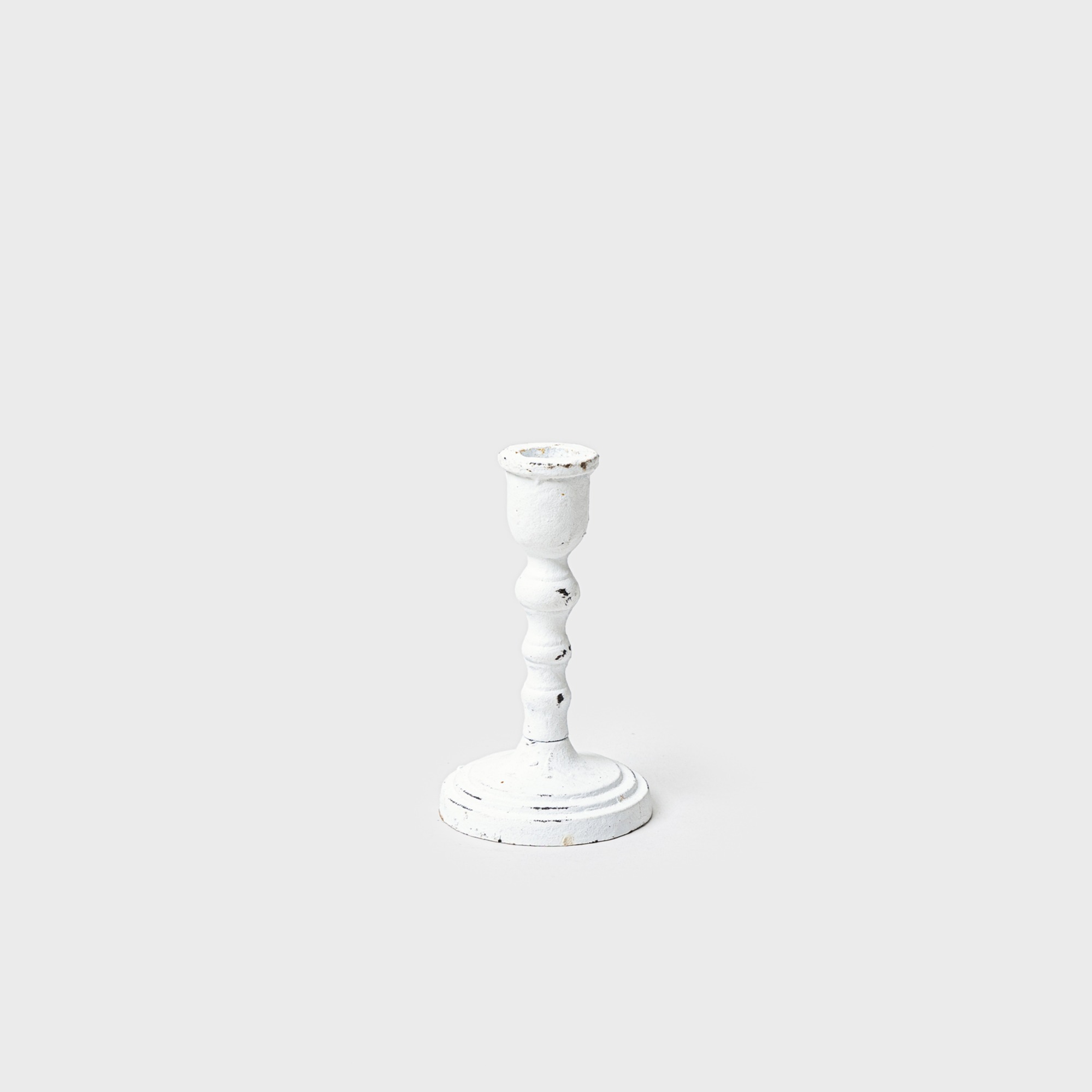 Affari of Sweden NERO Candle Holder, White - Round Foot with 2 Tuck