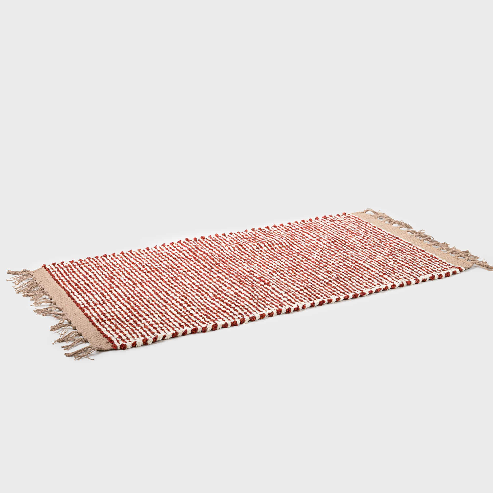 Companhia Loom Popcorn Style Rug Red / Natural White