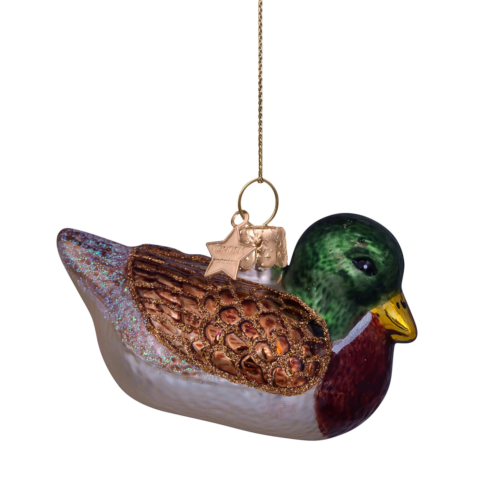 VONDELS Ornament Glass Brown/Green Duck