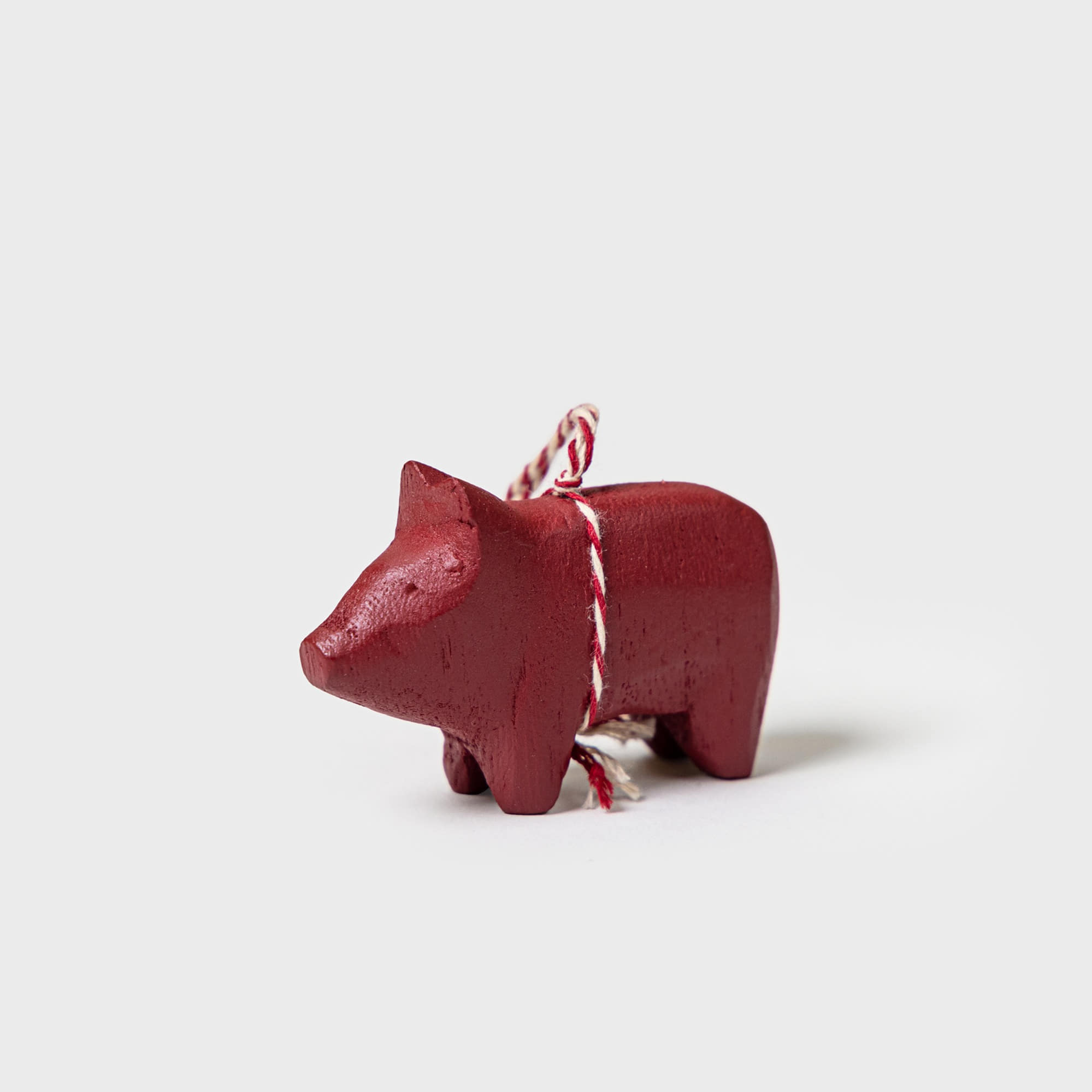 Maileg Wooden Ornament Pig Red