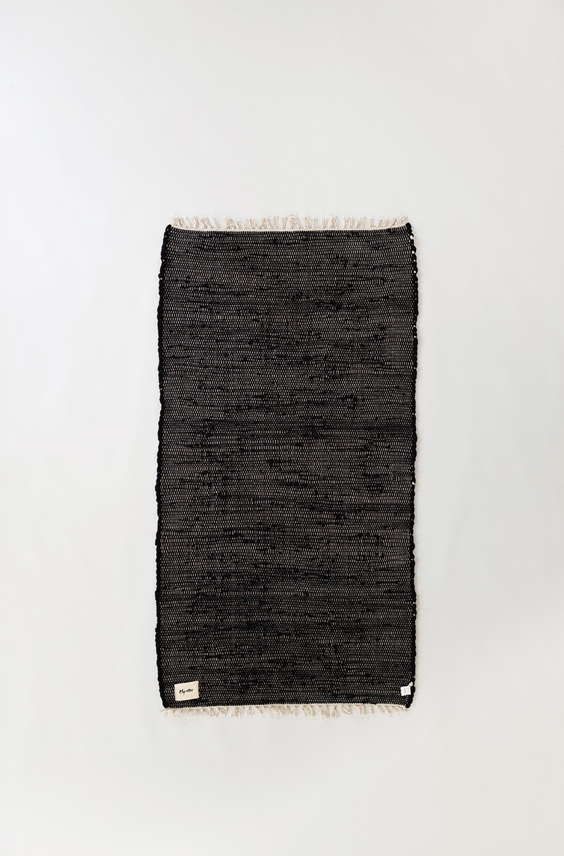 MYALLEE Cotton chindi black rug