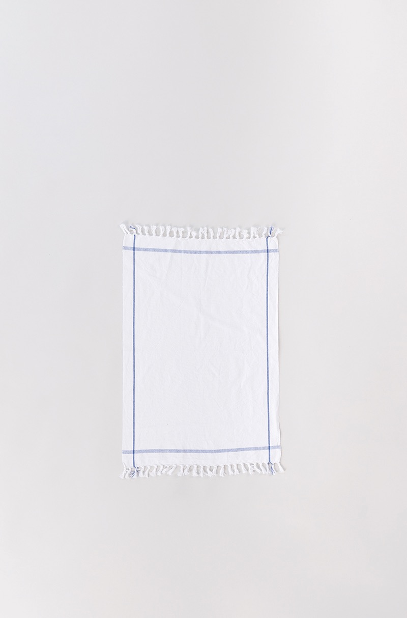 KHADI AND CO Towel white blue