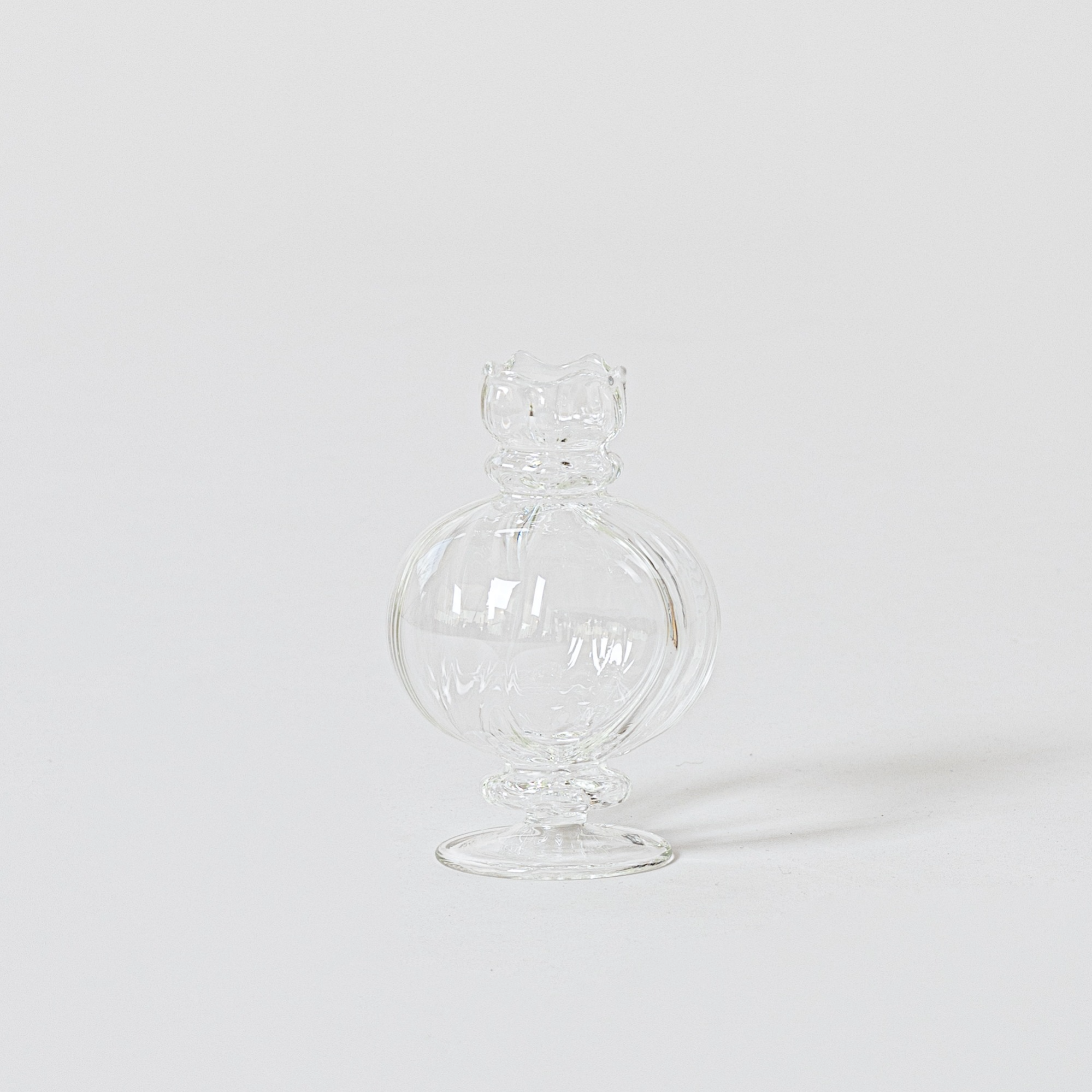 Des Pots Spherical Glass Vase, Transparent H.14