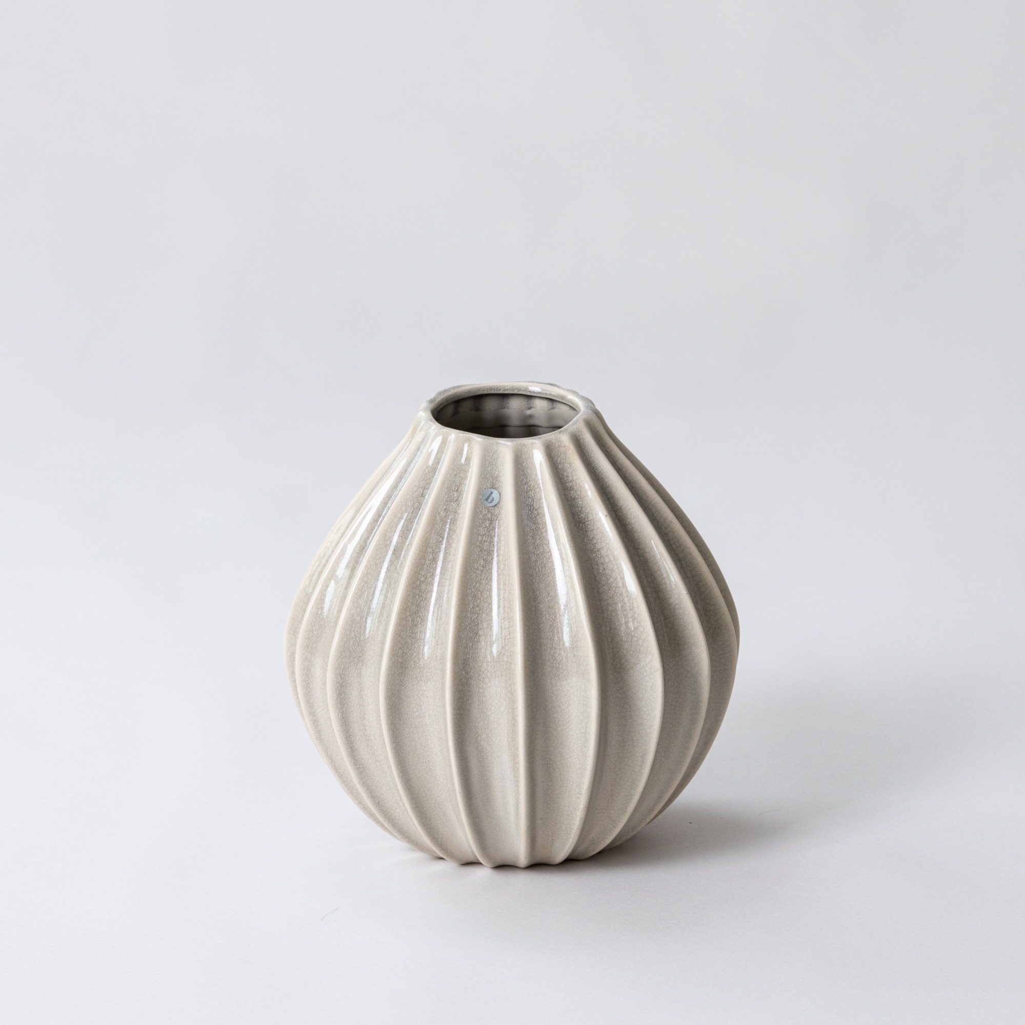Broste Vase Wide Ceramic - Cream M