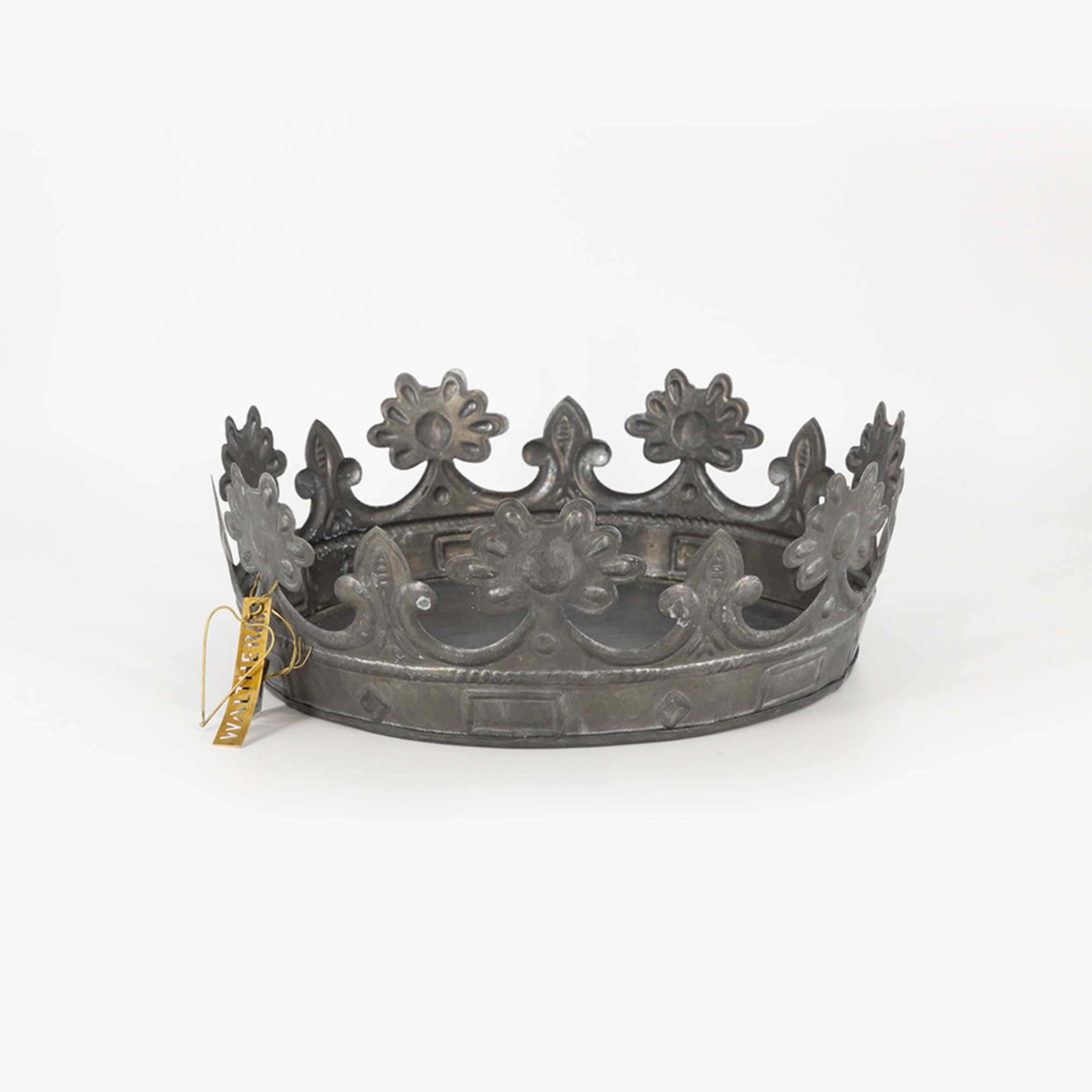 WALTHER&amp;CO Deco Crown, L Crown - Embossed Zinc 20cm