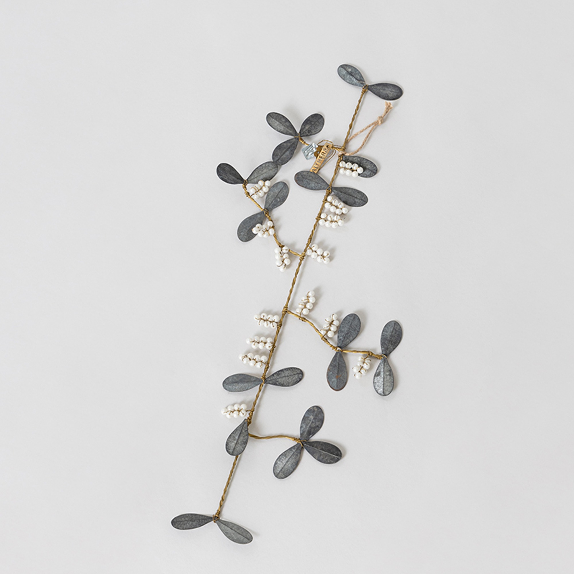 WALTHER&amp;CO Hanging Natures Snowberry Branch - Zinc