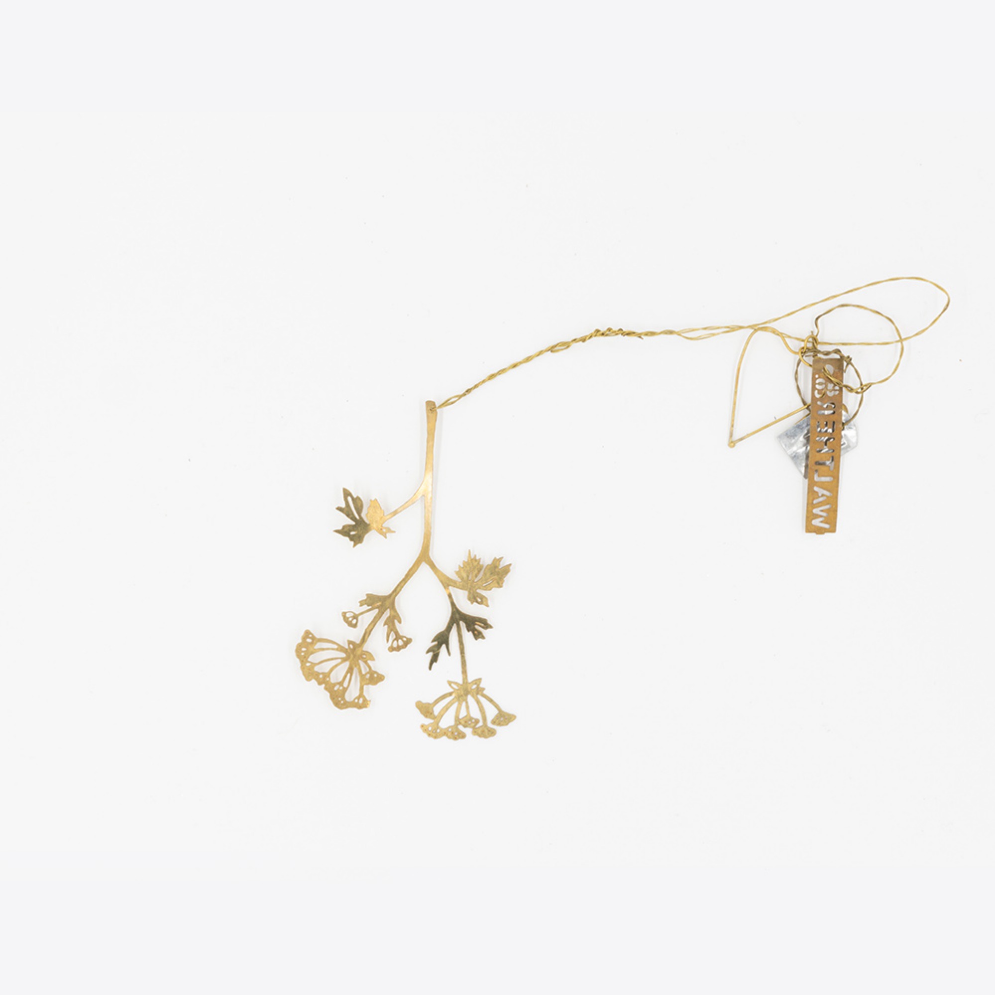 WALTHER&amp;CO Hanging Natures, Flower - Brass 10cm
