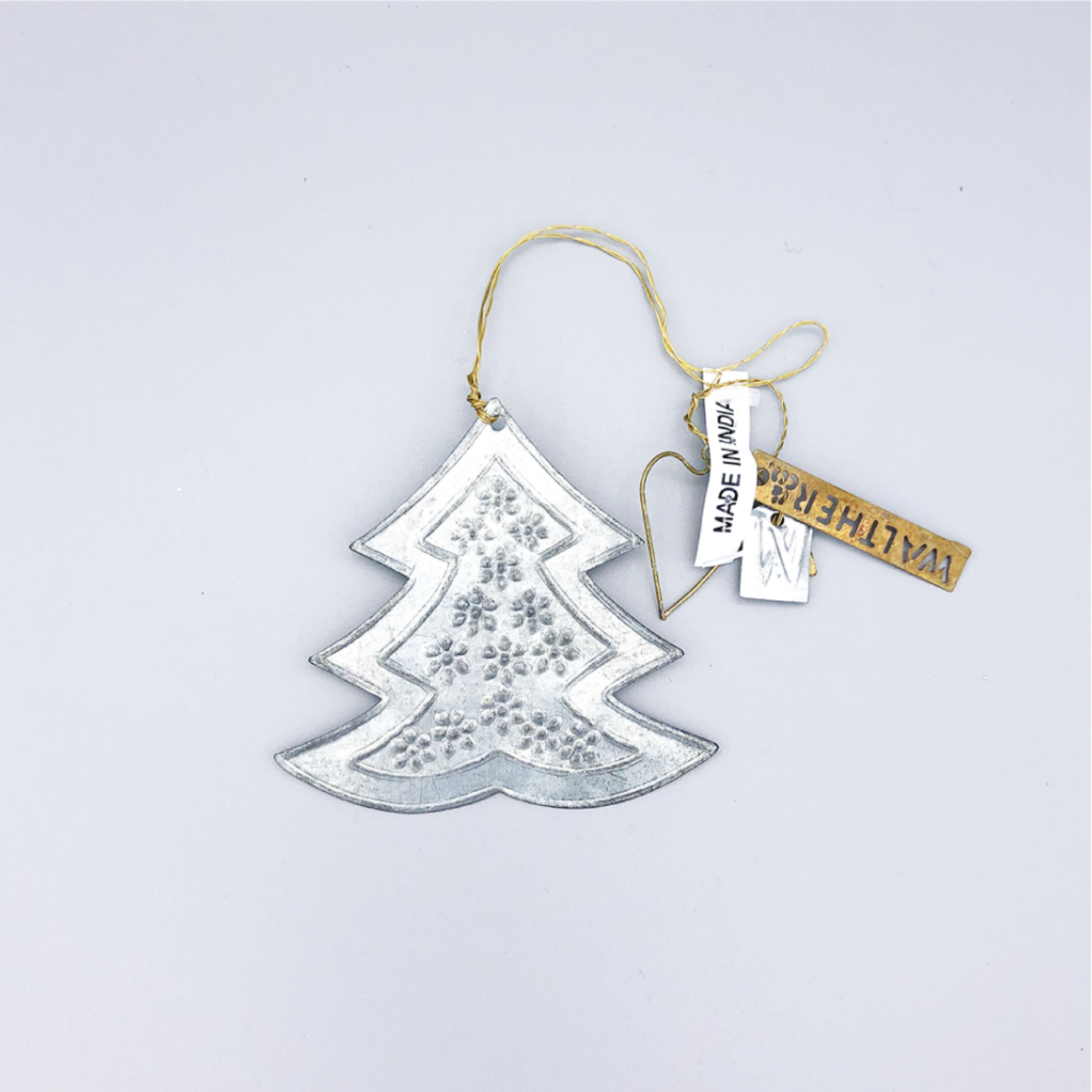 WALTHER&amp;CO Hanging Natures, Christmas Tree - Zinc 8cm