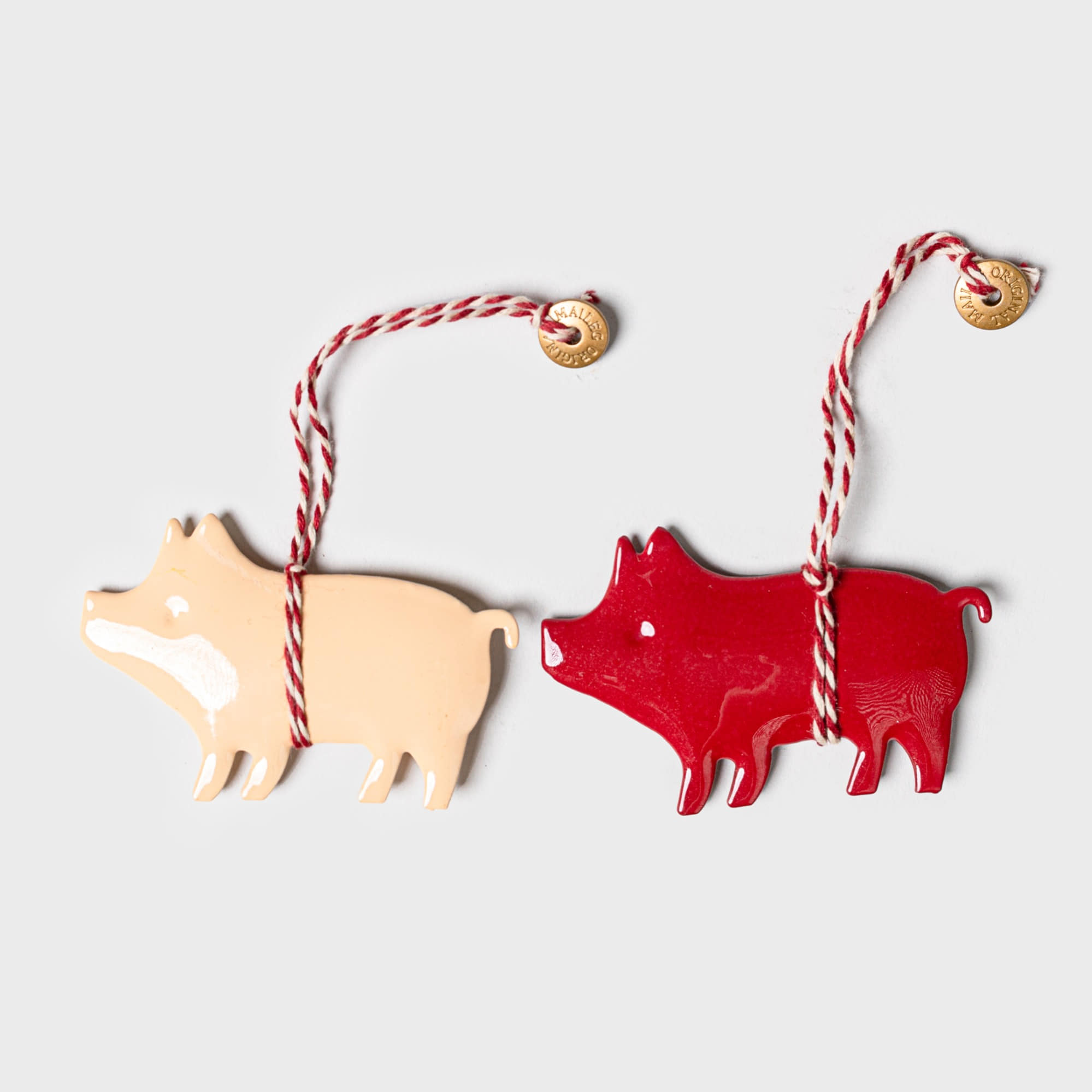 MAILEG Metal Ornament, Pig 2 ass.