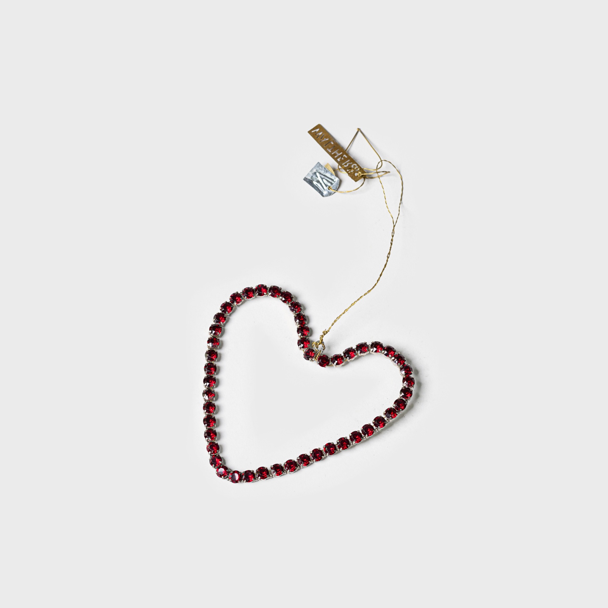 WALTHER&amp;CO Hanging Heart, Sequins Granate