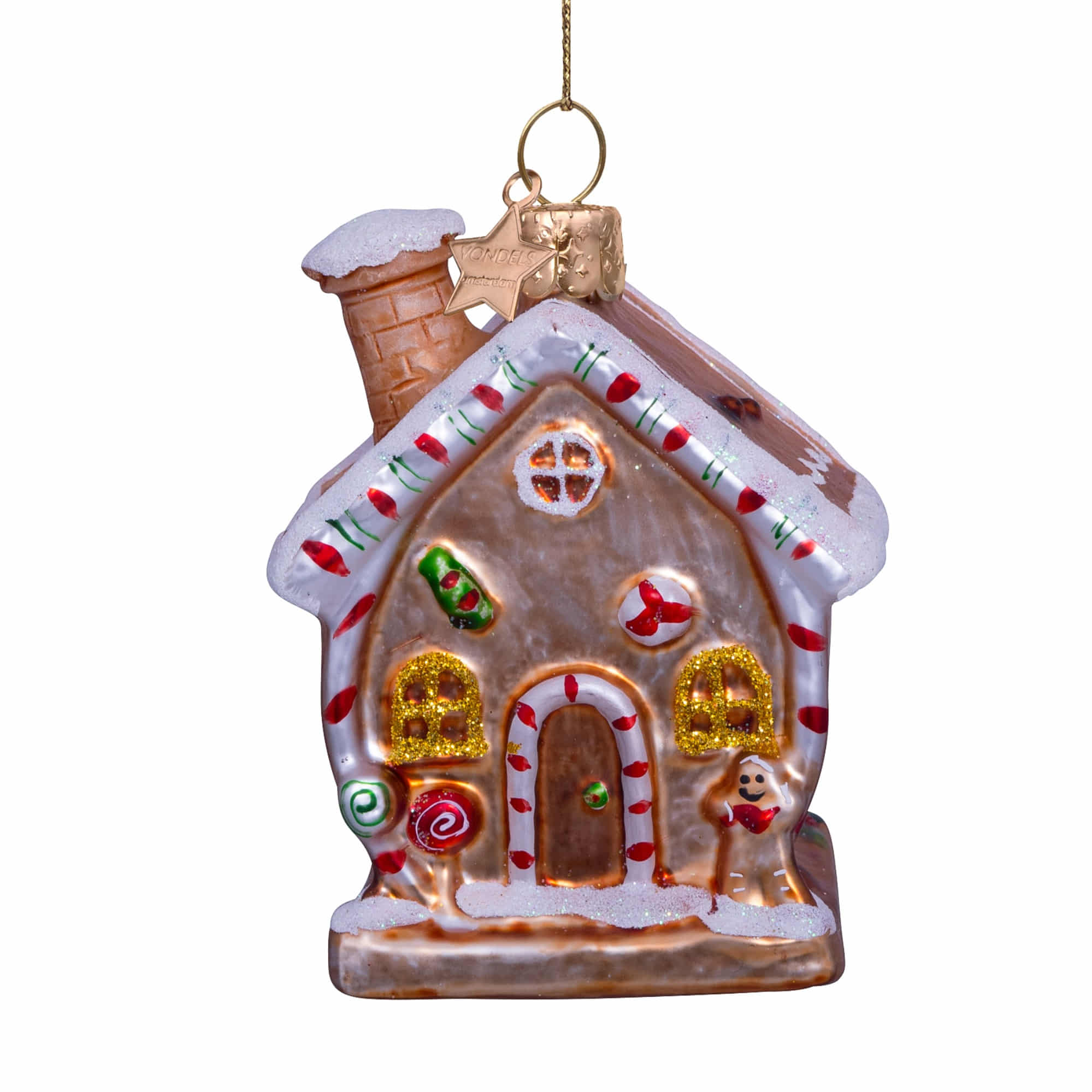 VONDELS Ornament Glass Gingerbread House Multi