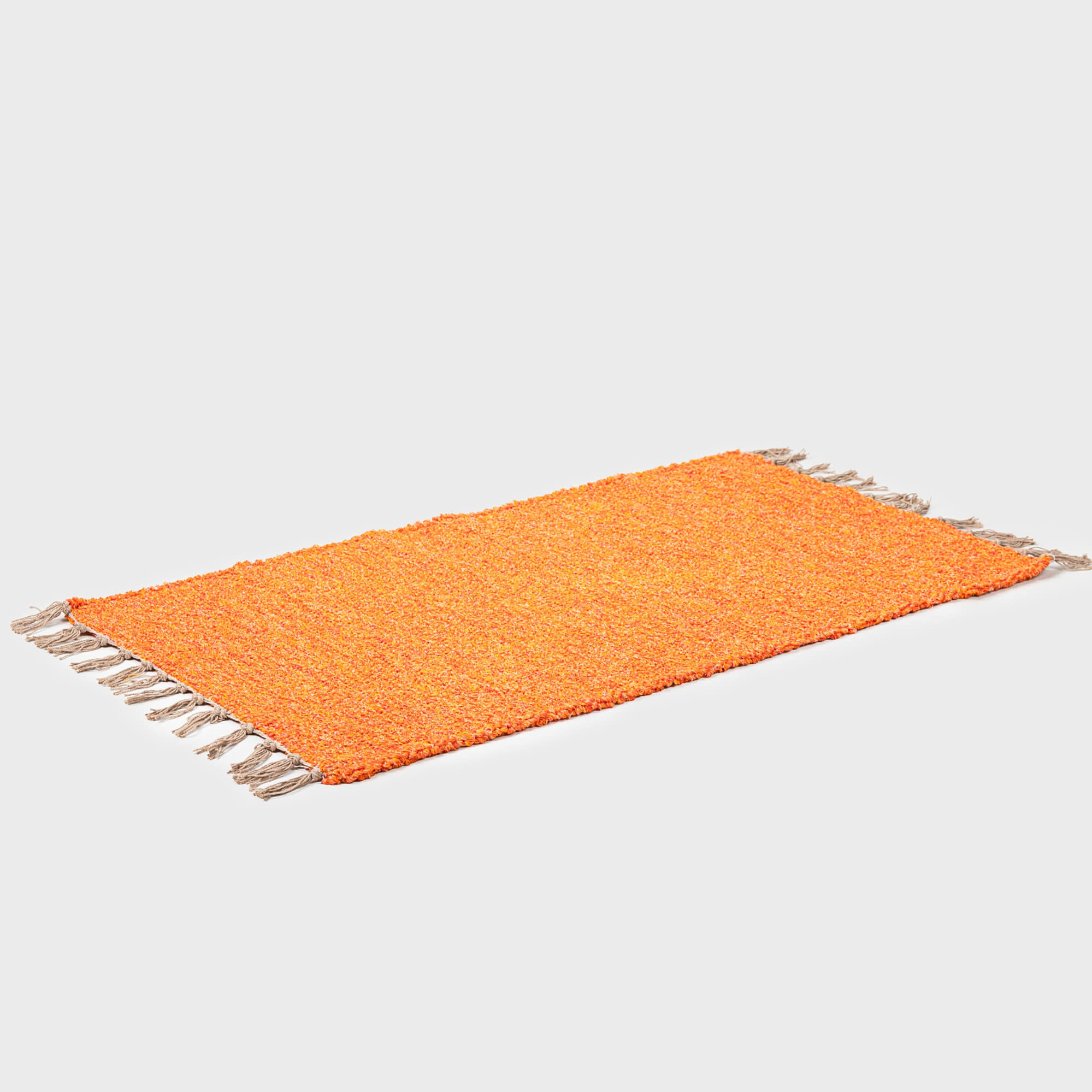 Companhia Loom Plain Colour Rug Orange