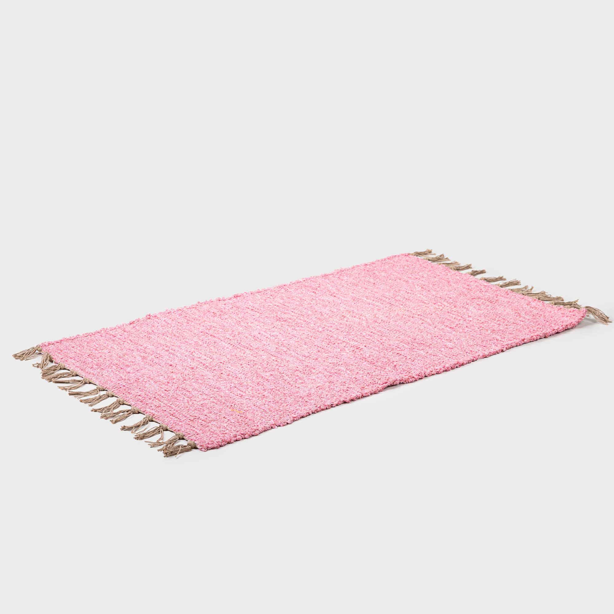 Companhia Loom Plain Colour Rug Light Pink