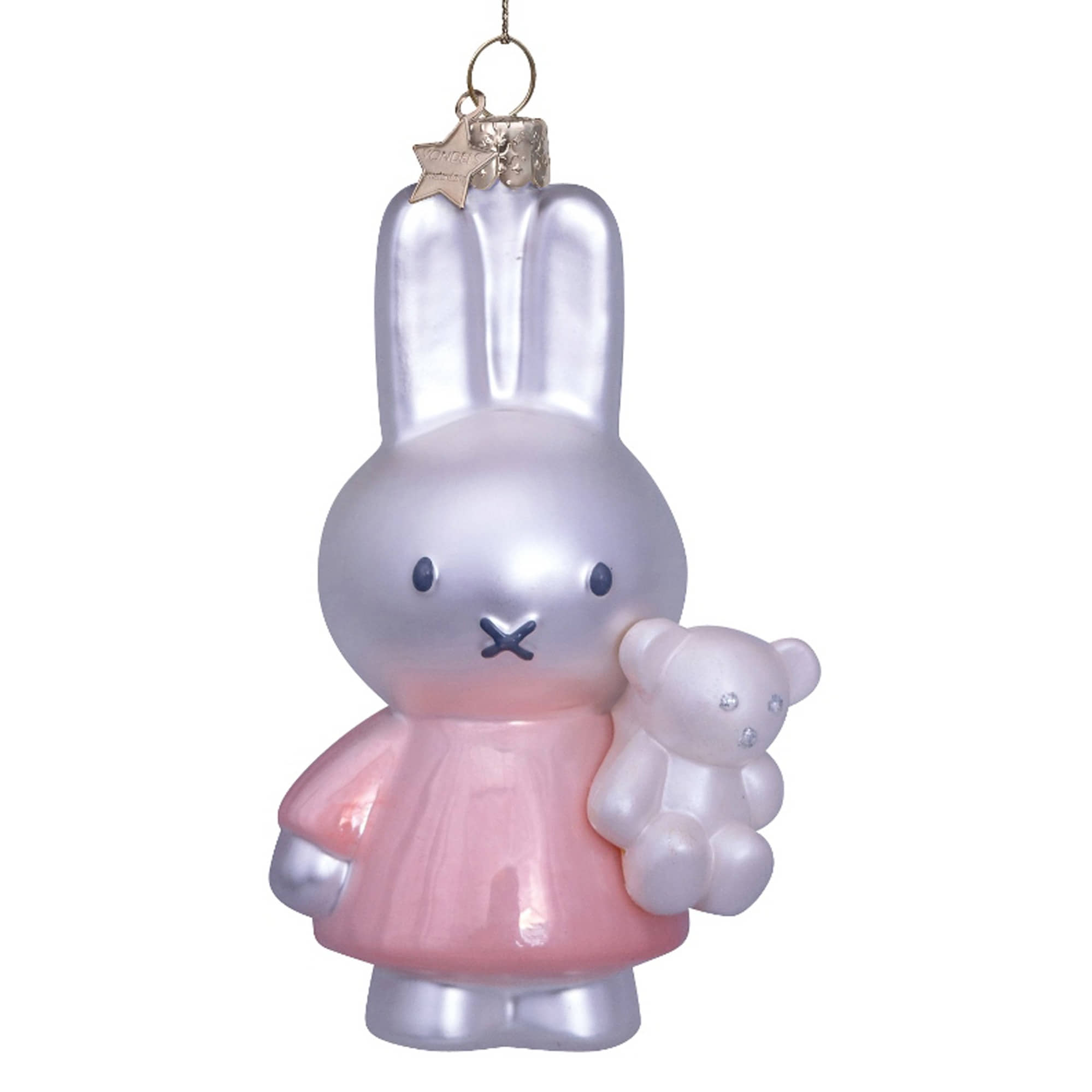 VONDELS Ornament Glass Nijntje/Miffy Baby Pink with Bear