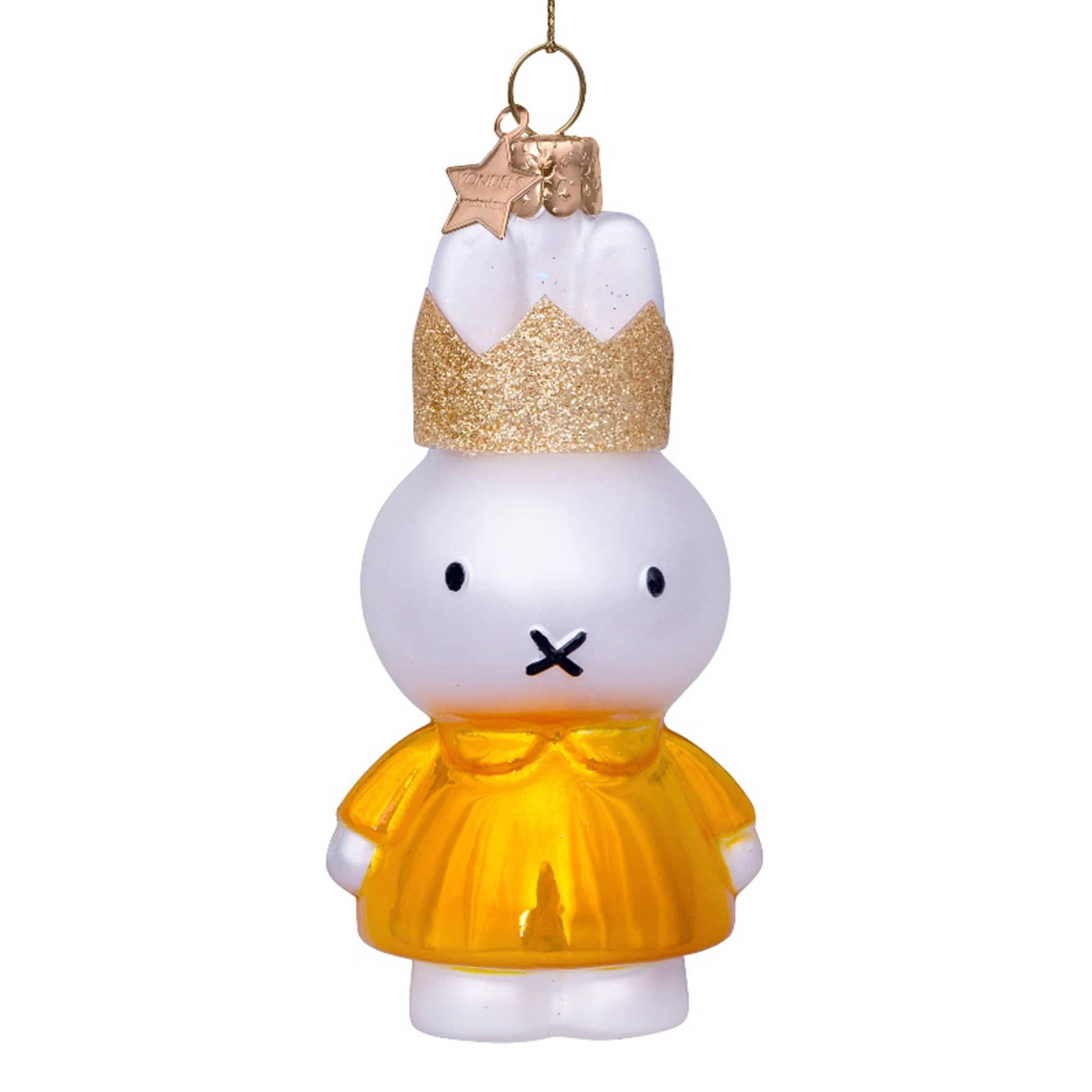 VONDELS Ornament Glass Miffy Yellow Dress with Crown