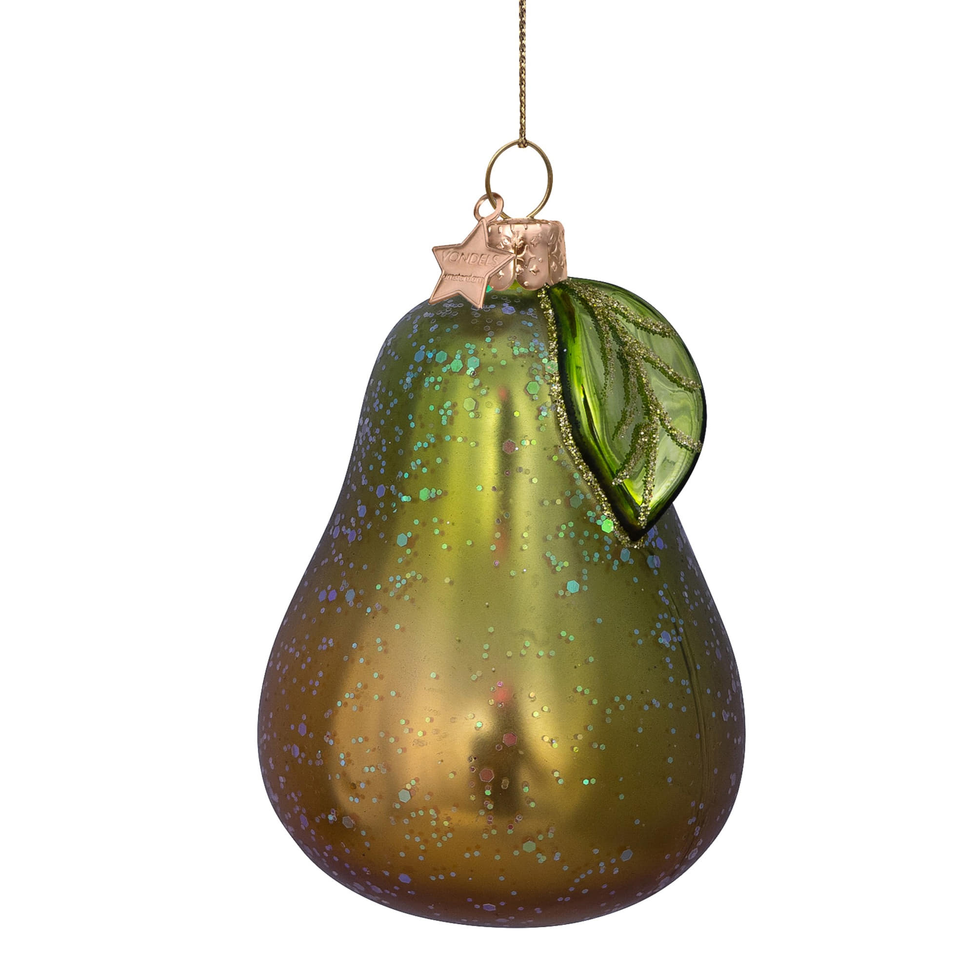 VONDELS Ornament Glass Green Pear Leaf