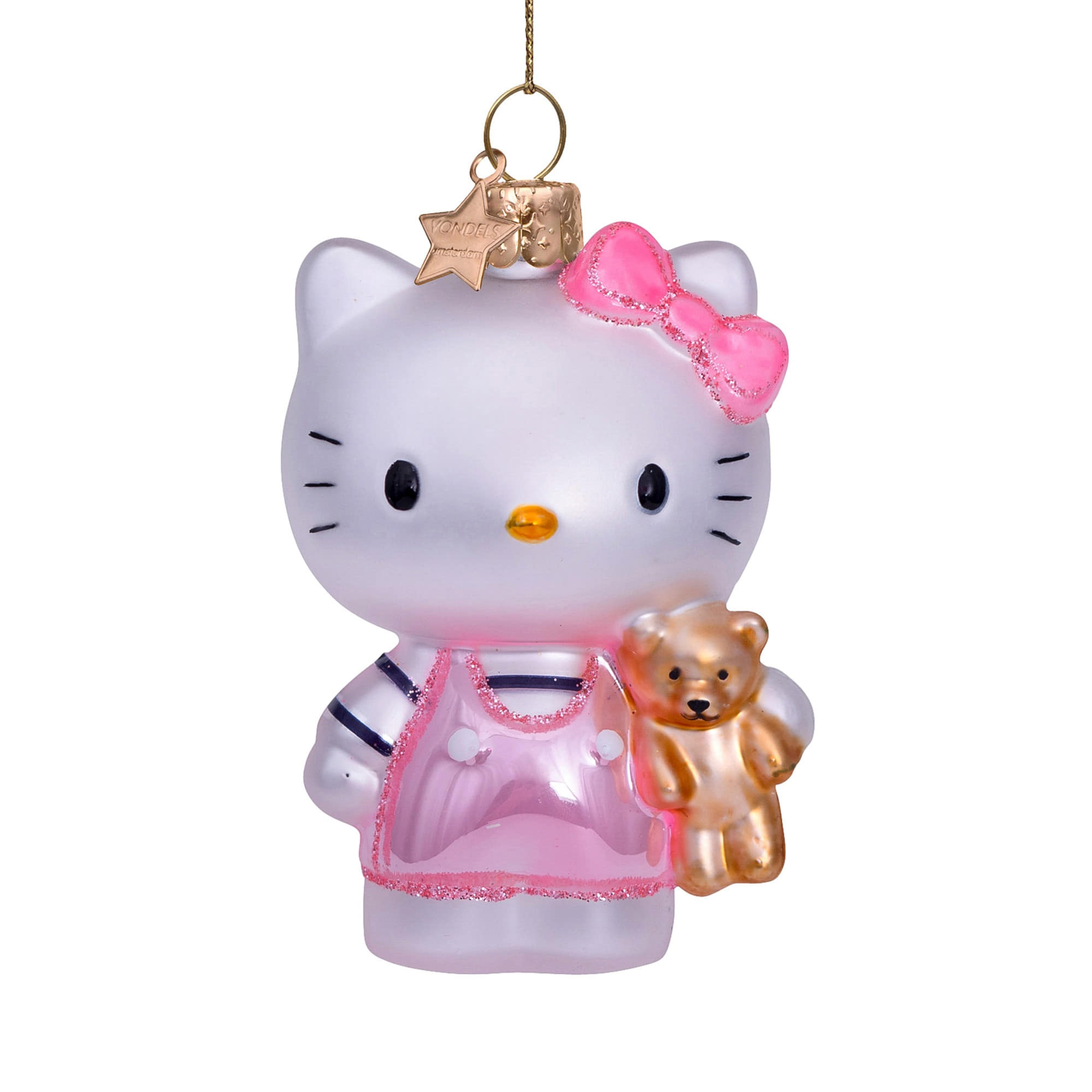 VONDELS Ornament Glass Hello Kitty Pink with Bear