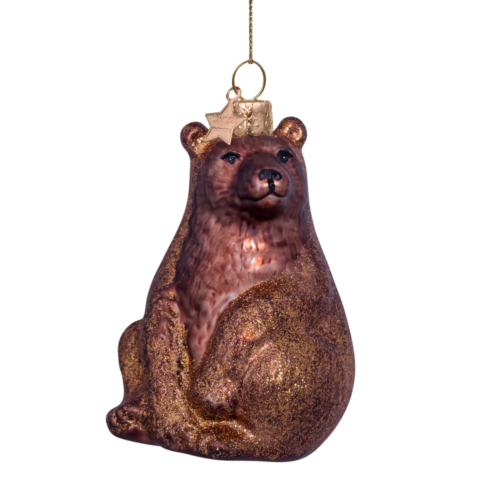 VONDELS Ornament Glass Brown Bear