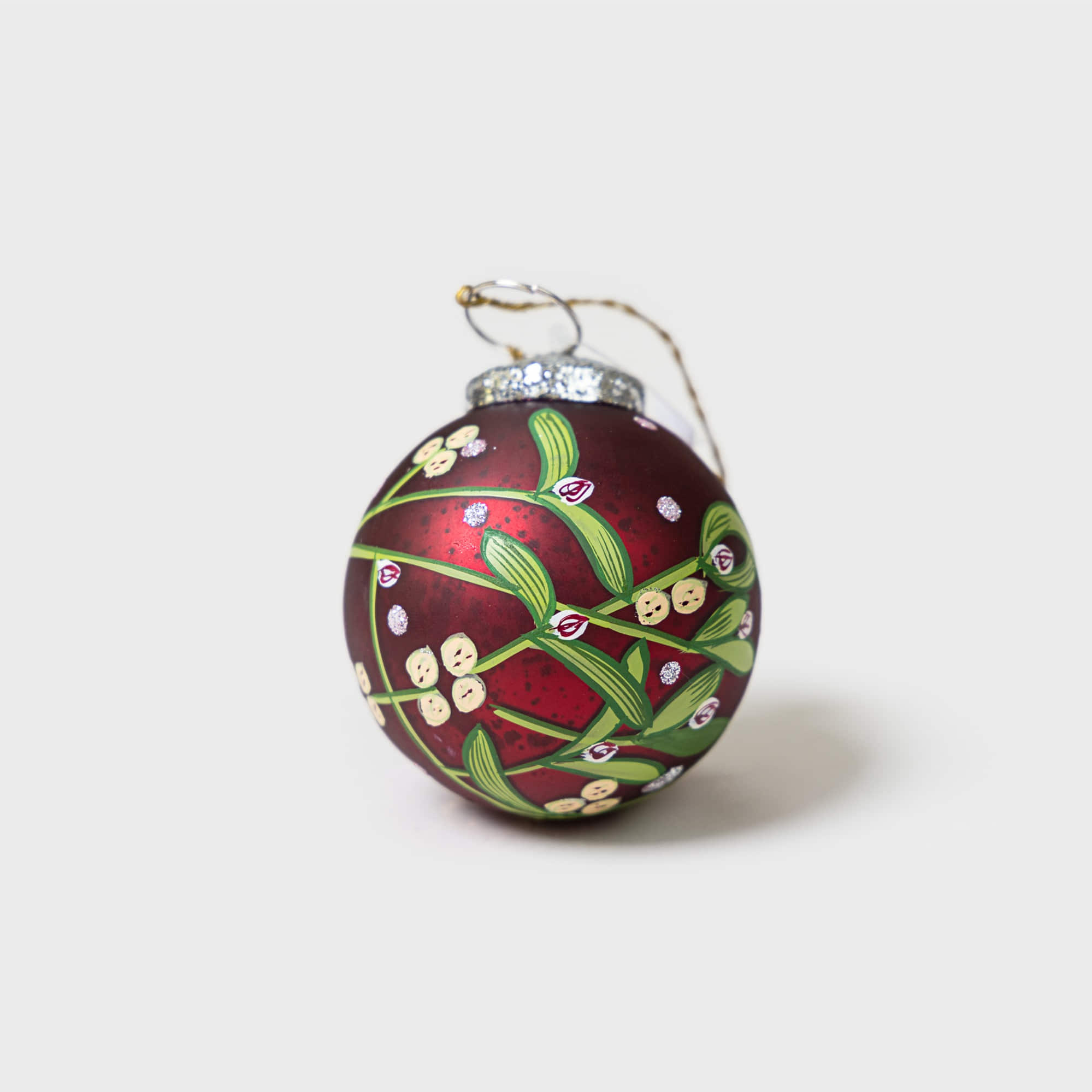 WALTHER&amp;CO Red Mistletoe Bauble S